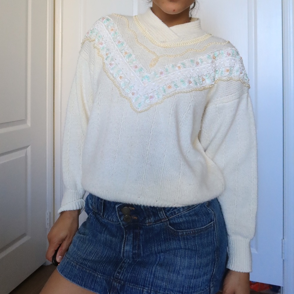Vintage 80’s cream knit sweater